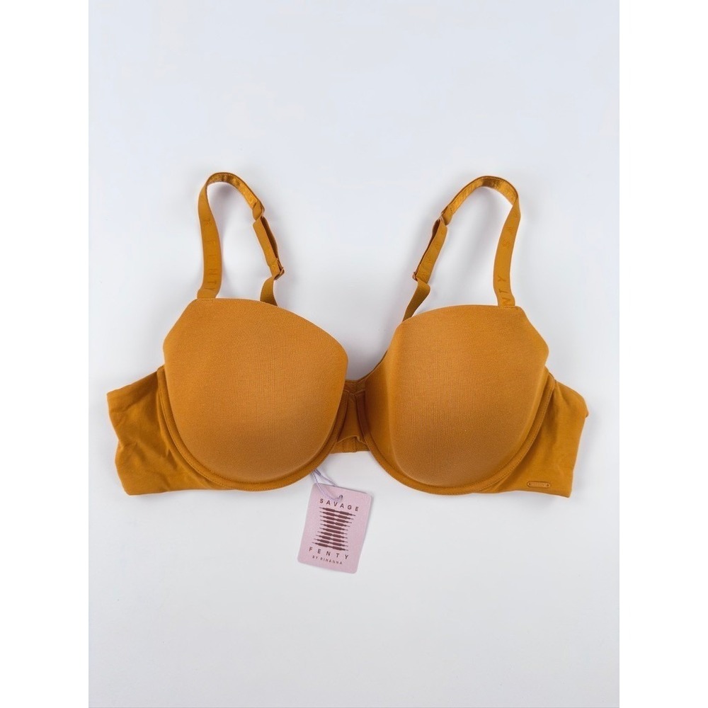 Savage X Fenty Cotton Essentials Padded Demi Bra Golden Era 44D New With Tags
